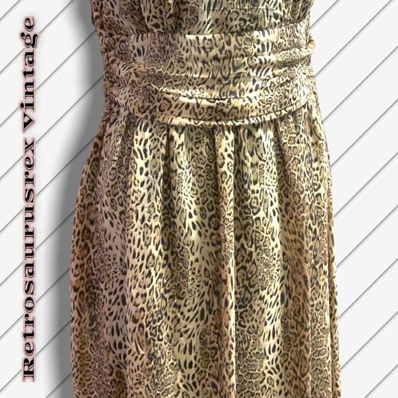 ANTHROPOLOGIE Conspicuous UK Leopard Animal Print Bubble Hem Dress, Medium - Picture 2 of 7